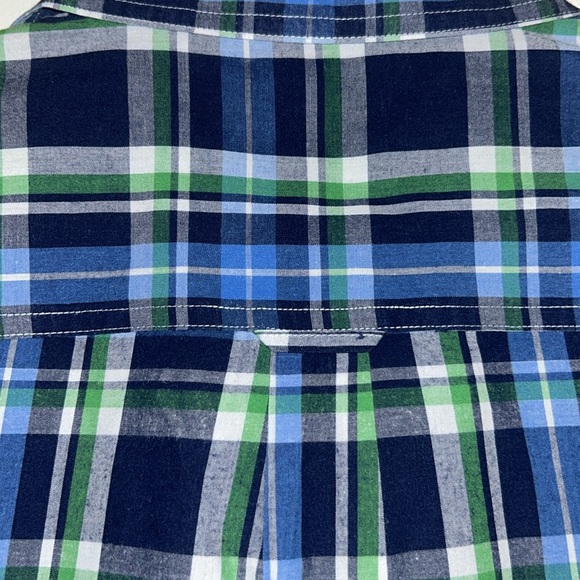 Chap's Men's  Large Shirt Long Sleeved Blue Plaid Easy Care Good Condition NOTE - Picture 6 of 8